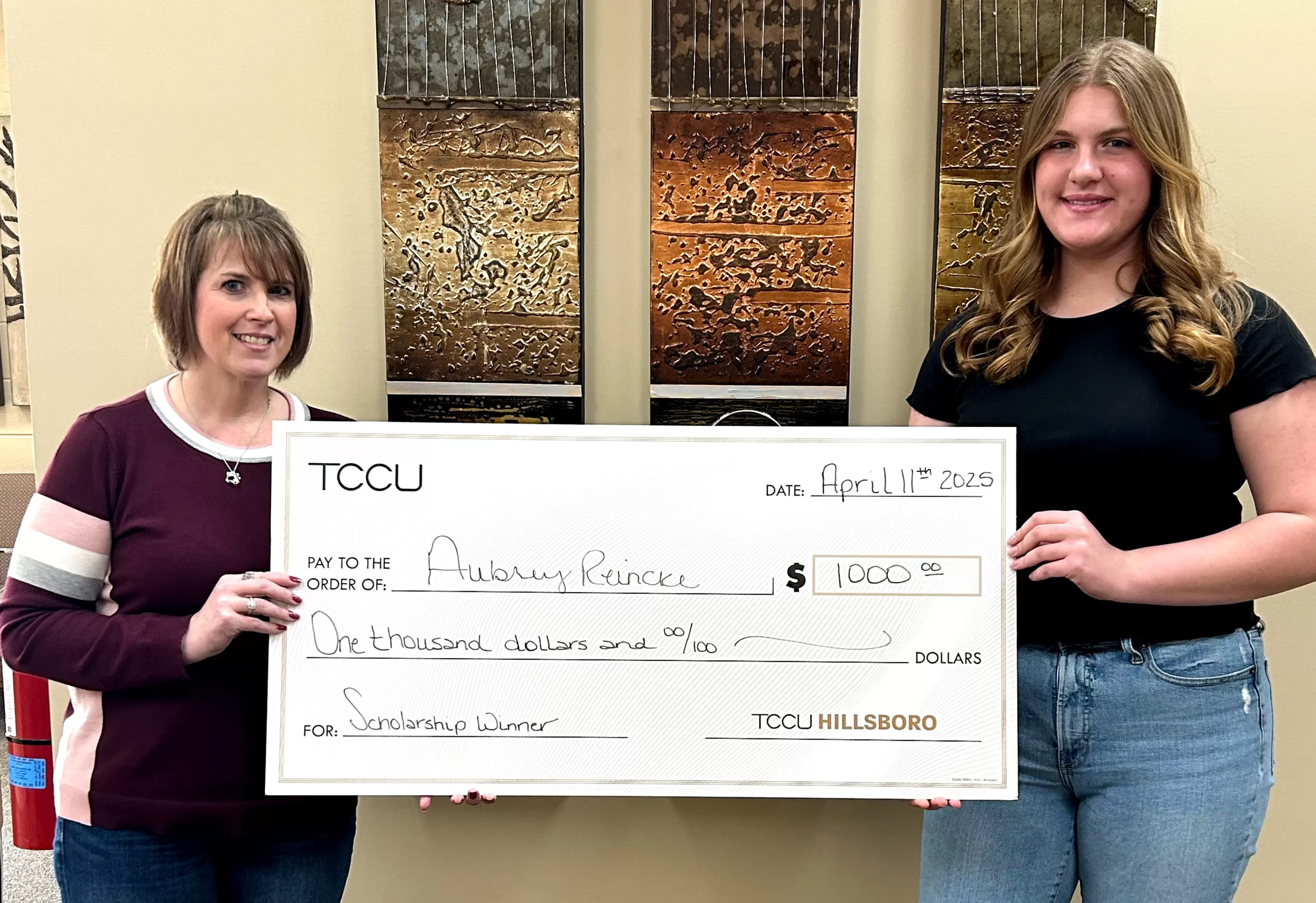 Aubrey Reincke Hillsboro 2025 Scholarship Recipient