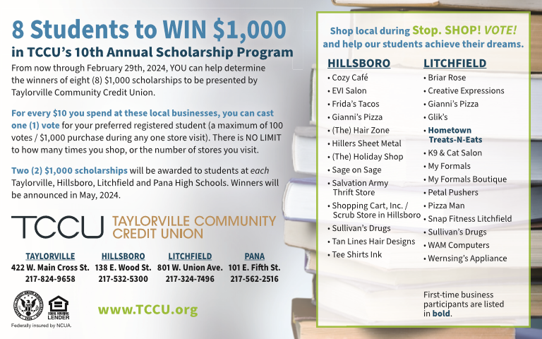 Hillsboro and Litchfield Business Scholarship Ad 23-24
